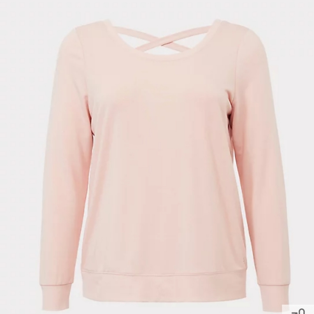 LATTICE BACK ACTIVE SWEATSHIRT